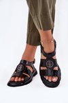 Leather Women's Sandals Patent With Decorative Detail Artiker 56C0691 Black