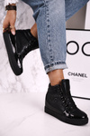Women’s Wedge Sneakers Black Carol