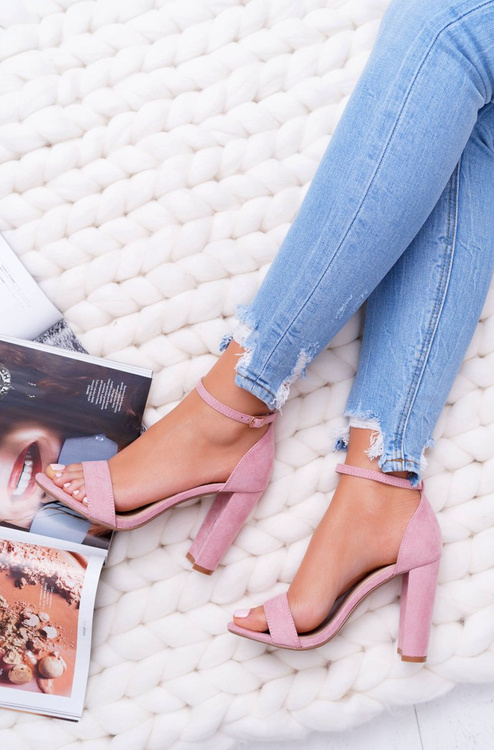 Women's Stiletto Sandals Suede Pink Anastasie