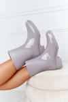 Shiny Rubber Boots Galoshes Grey Rainy Day