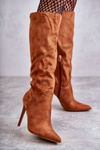 Classic Suede Black Boots On A Camel Ameya