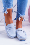 Women's Comfortable Blue Devi Moccasins