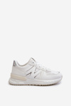 Women's White Faux Leather Sneakers Kaimans