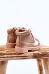 Kids Trappers Boots Gold Pink Dexter