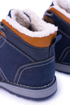 Insulated Navy Blue Men's Trekking Boots With Fleece Nuss