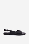Ladies Flat Heel Sandals Black Weanise