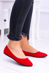 Delicate Spike Ballerinas Suede Red Dermeno