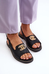 Women's Sandals with Decoration S.Barski KV27-049 Black