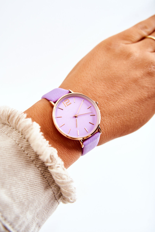 Watch On A Leather Strap Nickel Free ERNEST Dark violet
