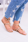 Lu Boo Gold Women's Zirconia Venice Sandals