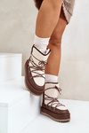 Women's Snow Boots On Platform With Lacing Brown Riaviana