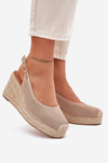 Wedge Sandals For Women With Braiding Dark Beige Tulliata