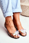 Rubber Ballerinas Shoes Crystals Black Clare