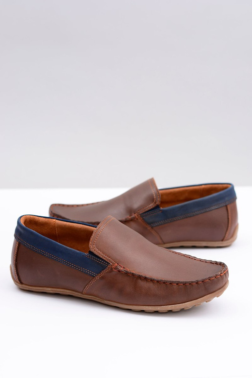 Neex | Brown Leather Men's Pardon slip-on moccasins