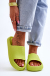 Fashionable Light Flip Flops On A Massive Sole Lime Rebel