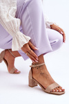 Sandals On A Stable Heel Beige Palermo