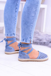 Women's Blue Ballerina Tiered Espadrilles Vasero
