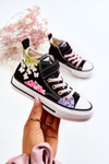 High-top Children's Fabric Sneakers Print Black Dorry