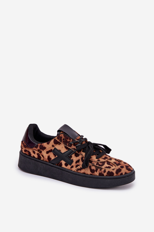 Low Women's Sports Shoes In Leopard Print Brown Zelevelis