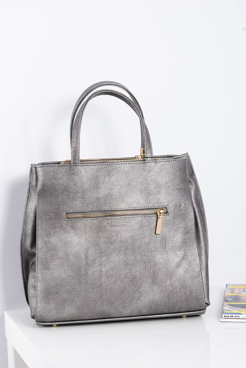 Large Silver Women's Handbag + Sachet + Mirror POLAND