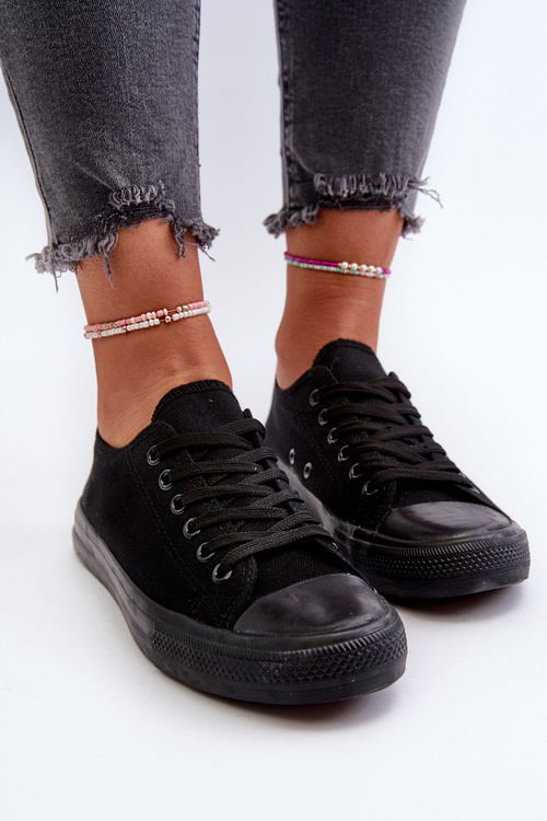 Trampki Klasyczne Niskie Damskie Czarne Caelira B-806