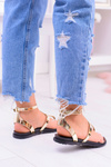 Lu Boo Gold Mirror Roman Flip Sandals