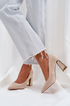 Elegant Heels On A Stiletto Pointed Toes Beige Falseki