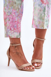 Classic Sandals On Heel Beige Tossa
