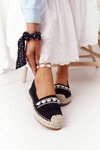 Espadryle Na Platformie Z Muszelkami Czarne Seashell