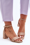 Sandals On A Stable Heel Beige Palermo