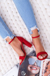 Women's Stiletto Sandals Suede Red Anastasie