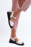Women's Leather Platform Sandals White Katte