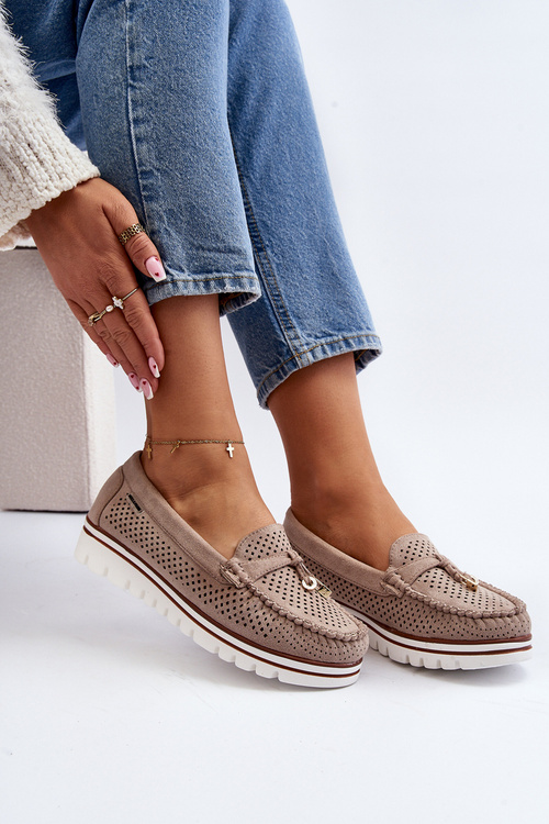 Women's Blue Cutout Moccasins Twista