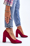 Suede Pumps On A Block Heel Sergio Leone PB216 Fuchsia