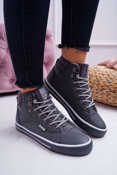 Women's Big Star High Grey Warmed Sneakers EE274413