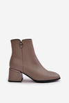 Elegant Warm Ladies Boots Made Of Natural Leather Beige Vinceza 77106