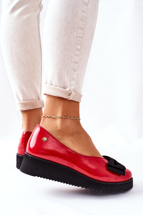 Leather Platform Ballerinas Maciejka 05062-08 Red