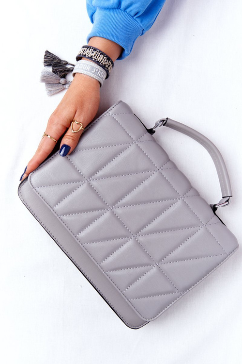 Women's Quilted Messenger Bag Monaco Grey