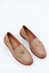 Elegant Women's Loafers Made Of Natural Leather Vinceza 18100 Beige