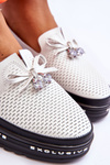 Women's Slip-on Leather Sneakers White Raven