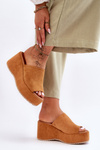 Women's Slippers On A Massive Platform Camel Martina