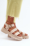 Women's Sandals with Chunky Sole Beige Nicarda