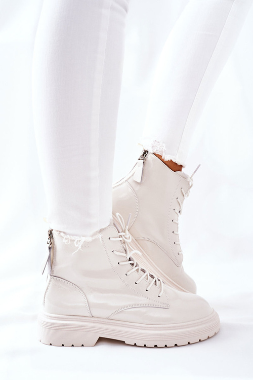Women's Leather High Boots GOE II2N4013 White