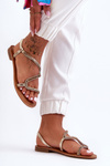 Women's Slip-On Sandals With Embellishments Gold Hayen