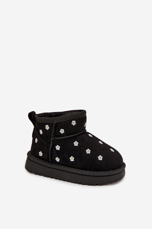 Children's snow boots with flowers black Gracina