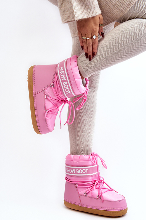 Women's lace-up snow boots in pink Soia