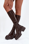 Women's Boots with Thick Heel and Platform Slip-On Brown Florinne