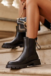 Leather Classic Boots Shoes Women's Black Harleia