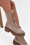 Women's workery made of genuine suede with heating Zazoo 4213 beige