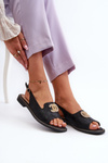 Women's Sandals with Decoration S.Barski KV27-049 Black